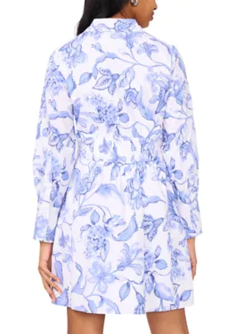 Women's Long Sleeve Button Front Shirtdress