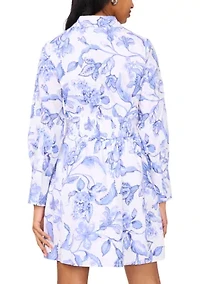 Women's Long Sleeve Button Front Shirtdress