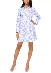 Women's Long Sleeve Button Front Shirtdress