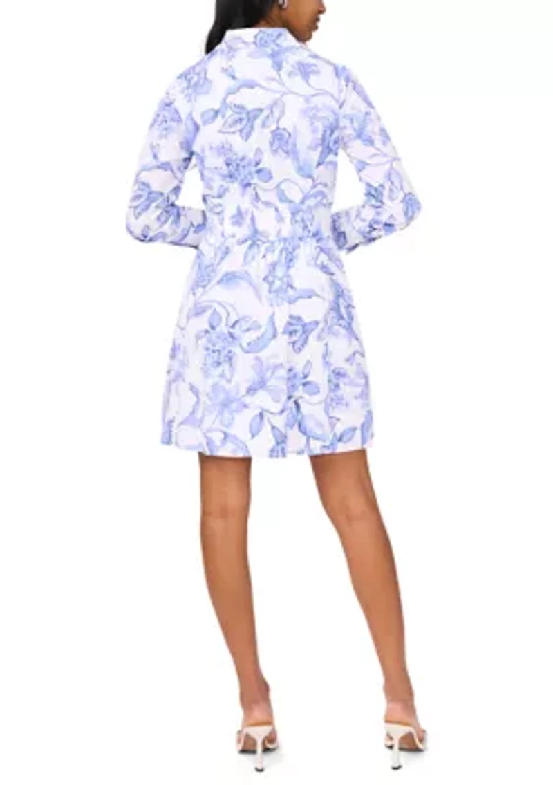 Women's Long Sleeve Button Front Shirtdress