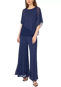 Women/s 3/4 Sleeves Mesh Overlay Studded Top