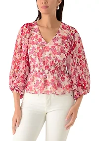 Women's Smock Waist Print Blouse