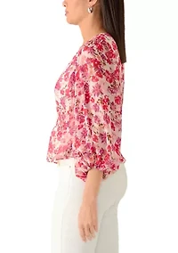 Women's Smock Waist Print Blouse