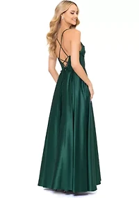 Women's Solid Sleeveless Gown