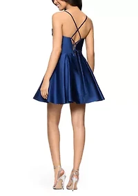 Women's Sheath Satin Corset Drape Dress