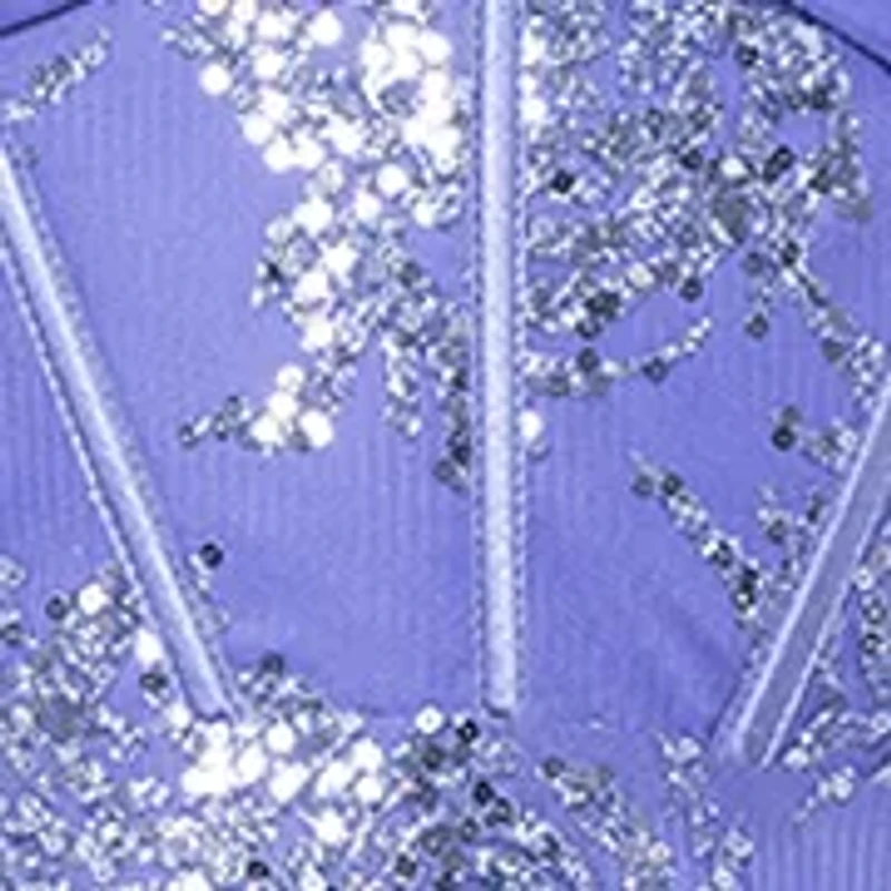 Women's Sleeveless V-Neck Solid Glitter Fit and Flare Dress
