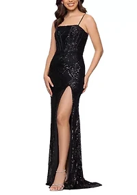 Women's Sleeveless Patterned Sequin Dress