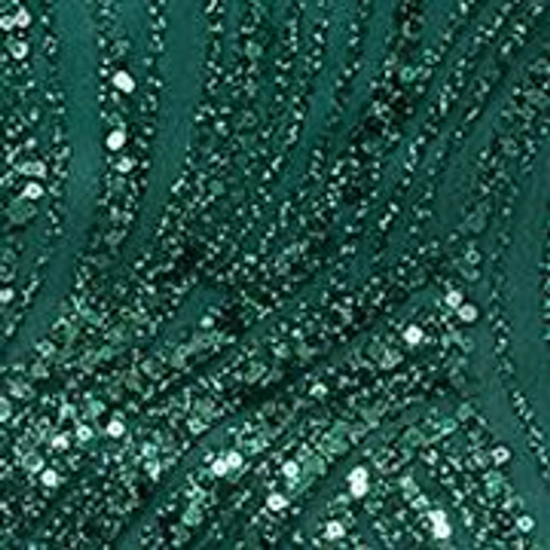 Women's Sleeveless Glitter Mesh Drape Front Dress