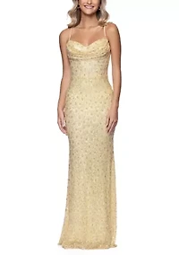 Women's Sleeveless Patterned Sequin Dress
