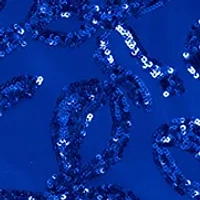 Women's Sleeveless Patterned Sequin Gown