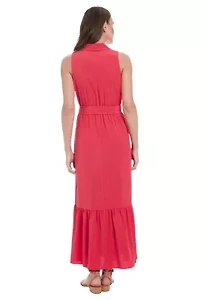 Sleeveless Maxi Shirtdress