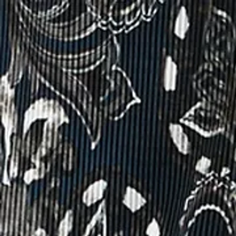 Women's V-Neck Paisley Print Crepe A-Line Dress