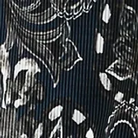 Women's V-Neck Paisley Print Crepe A-Line Dress