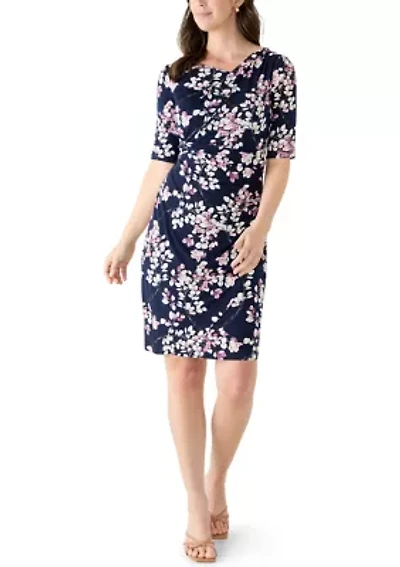 Women's Short Sleeve Printed Shift Dress