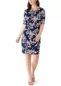 Women's Short Sleeve Printed Shift Dress