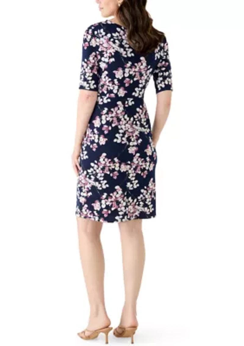 Women's Short Sleeve Printed Shift Dress