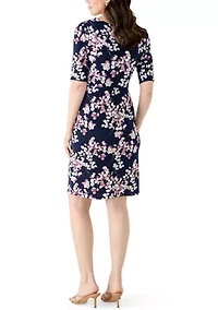 Women's Short Sleeve Printed Shift Dress