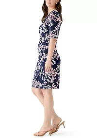 Women's Short Sleeve Printed Shift Dress