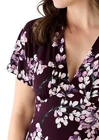 Women's Short Sleeve Printed Midi Dress