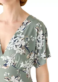 Women's Short Sleeve Printed Maxi Dress