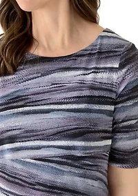 Women's Short Sleeve Printed Shift Dress