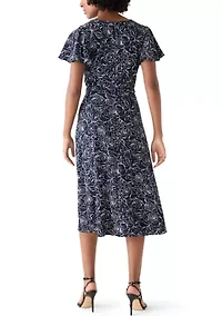 Women's Short Sleeve Printed Airflow Wrap Dress