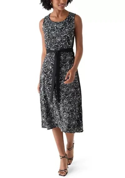 Women's Printed Airflow Colorblock A-Line Dress