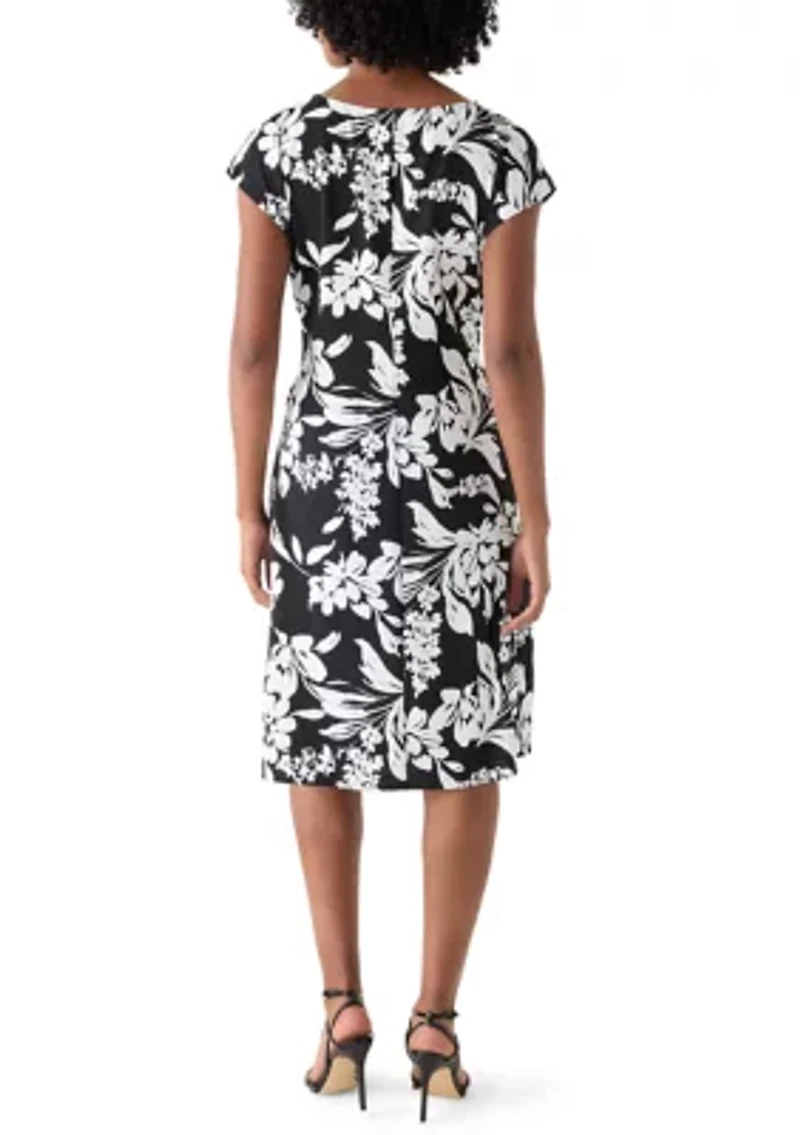Women's Short Sleeve Printed Airflow Shift Dress
