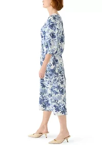 Women's Short Sleeve Printed Airflow A-Line Dress
