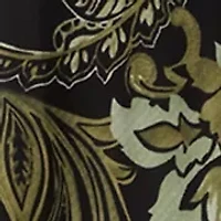 Women's Long Sleeve V-Neck Paisley A-Line Dress