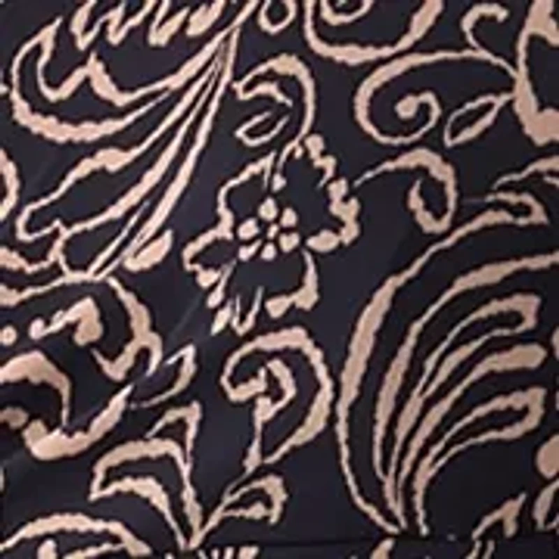 Women's 3/4 Sleeve Crew Neck Paisley Print A-Line Dress