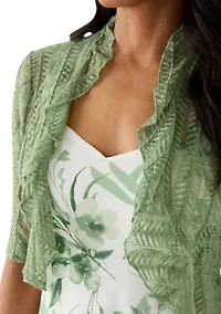 Women's Short Sleeve Floral Print Jacket Dress