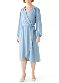 Women's Long Sleeve Solid Airflow A-Line Dress
