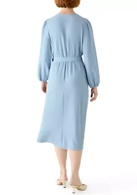 Women's Long Sleeve Solid Airflow A-Line Dress