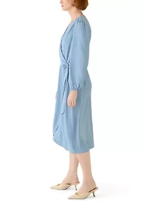 Women's Long Sleeve Solid Airflow A-Line Dress