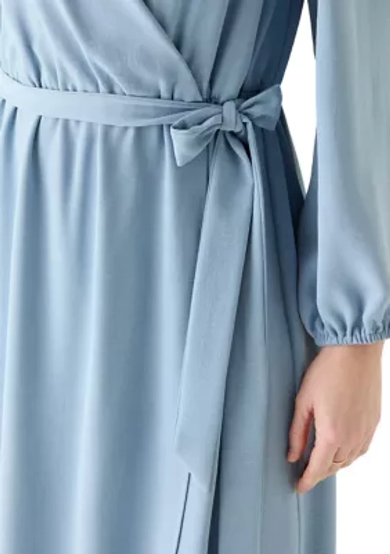 Women's Long Sleeve Solid Airflow A-Line Dress