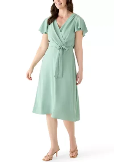 Women's Short Sleeve Airflow A-Line Midi Dress