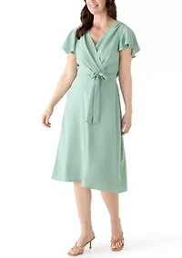 Women's Short Sleeve Airflow A-Line Midi Dress