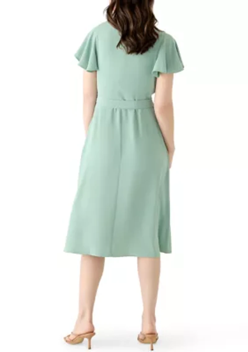 Women's Short Sleeve Airflow A-Line Midi Dress