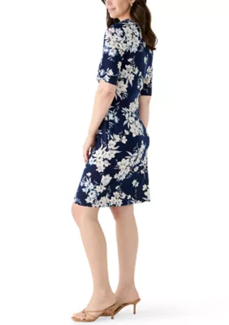 Women's Short Sleeve Printed Shift Dress