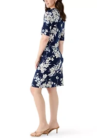 Women's Short Sleeve Printed Shift Dress