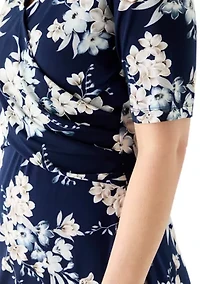 Women's Short Sleeve Printed Shift Dress