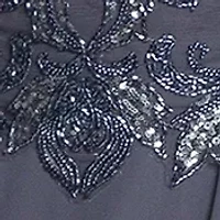 Women's Beaded Detail Bodice Fit and Flare Gown