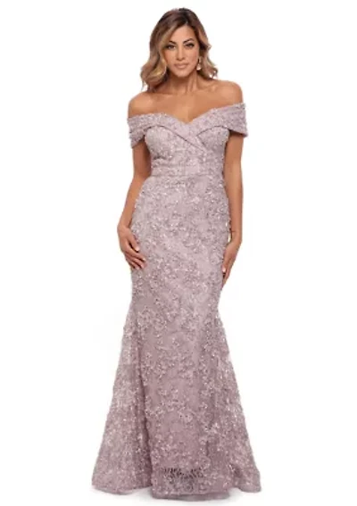 Women's Off the Shoulder Long Lace Dress