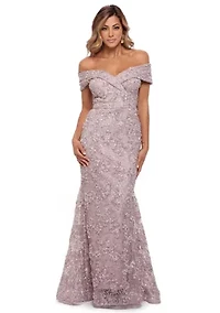 Women's Off the Shoulder Long Lace Dress