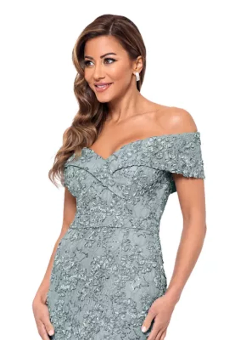 Women's Off the Shoulder Long Lace Dress