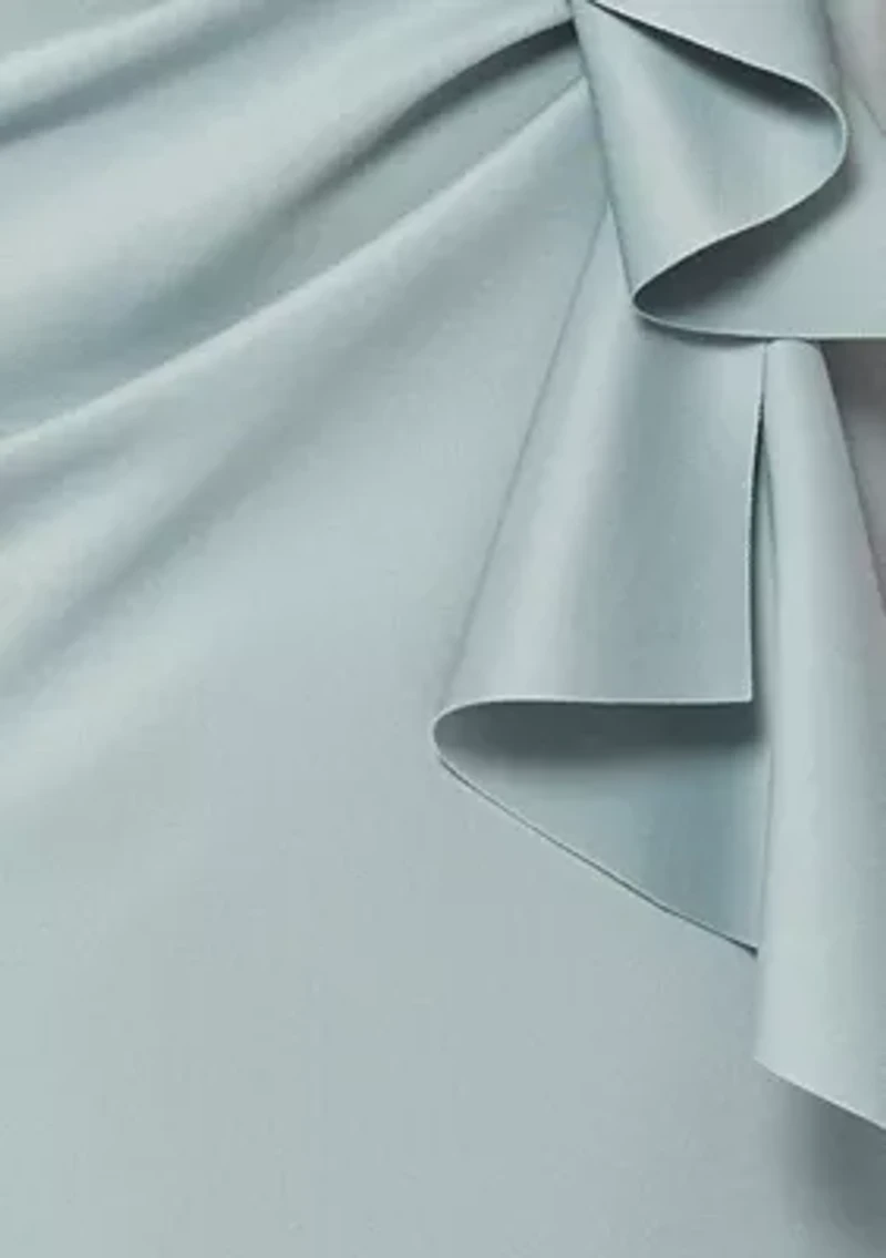 Women's Long Off the Shoulder Scuba Ruffle Dress