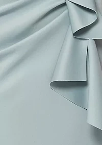 Women's Long Off the Shoulder Scuba Ruffle Dress