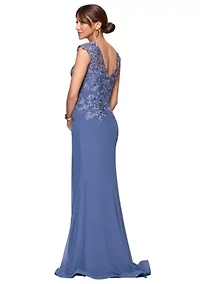 Women's V-Neck Embellished Gown