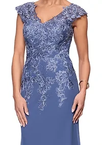 Women's V-Neck Embellished Gown